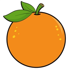 Orange Classroom Fruit Transparent Sticker